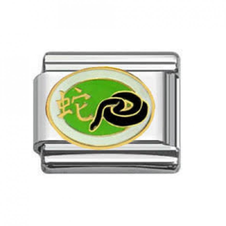 Zodiac - Chinese Year of the Snake - 9mm Italian charm - Click Image to Close
