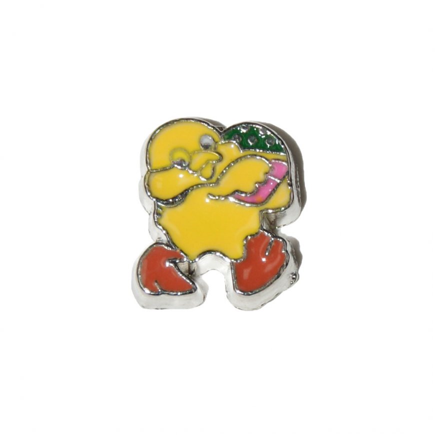 Yellow Chick with Easter Egg 9mm floating locket charm - Click Image to Close