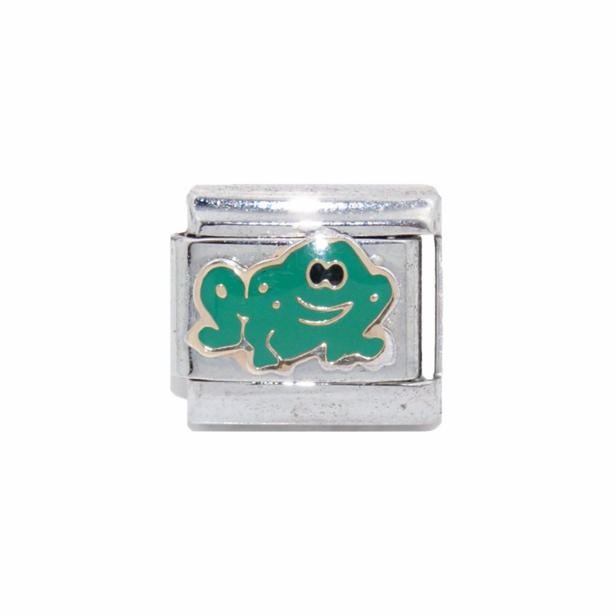 Frog enamel (a) - 9mm Italian charm - Click Image to Close