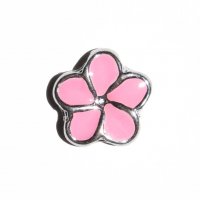 Light Pink flower 8mm floating locket charm