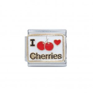 I love cherries - 9mm Enamel Italian charm
