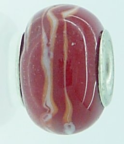 EB295 - Red with white swirls bead - Click Image to Close