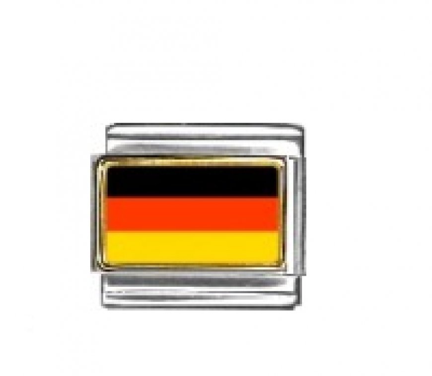 Flag - Germany photo enamel 9mm Italian charm - Click Image to Close