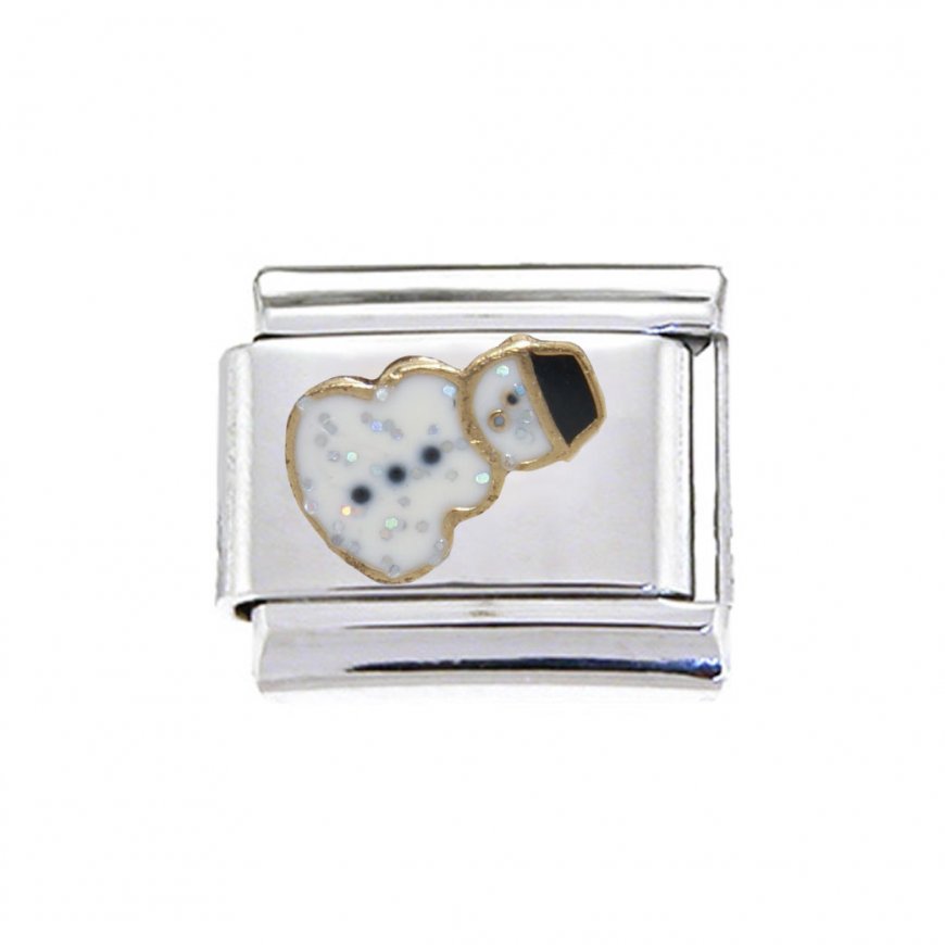 Snowman sparkly - enamel 9mm Italian charm - Christmas - Click Image to Close