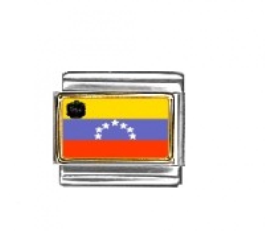 Flag - Venezuela photo enamel 9mm Italian charm - Click Image to Close