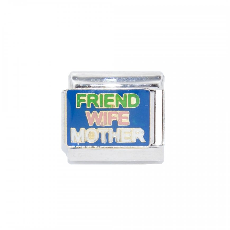 Friend Wife Mother - 9mm Enamel Italian Charm - Click Image to Close