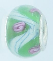 EB311 - Green pink and blue swirl charm - Click Image to Close