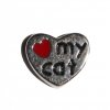 Love my cat heart 7mm floating charm - fits living memory locket