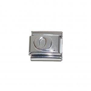 Silver coloured letter S - 9mm Italian charm