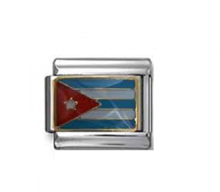 Flag - Cuba (b) enamel 9mm Italian charm - Click Image to Close
