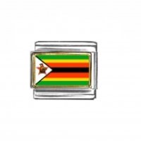 Flag - Zimbabwe photo enamel 9mm Italian charm