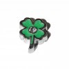 Four leaf clover with clear stone 7mm floating locket charm