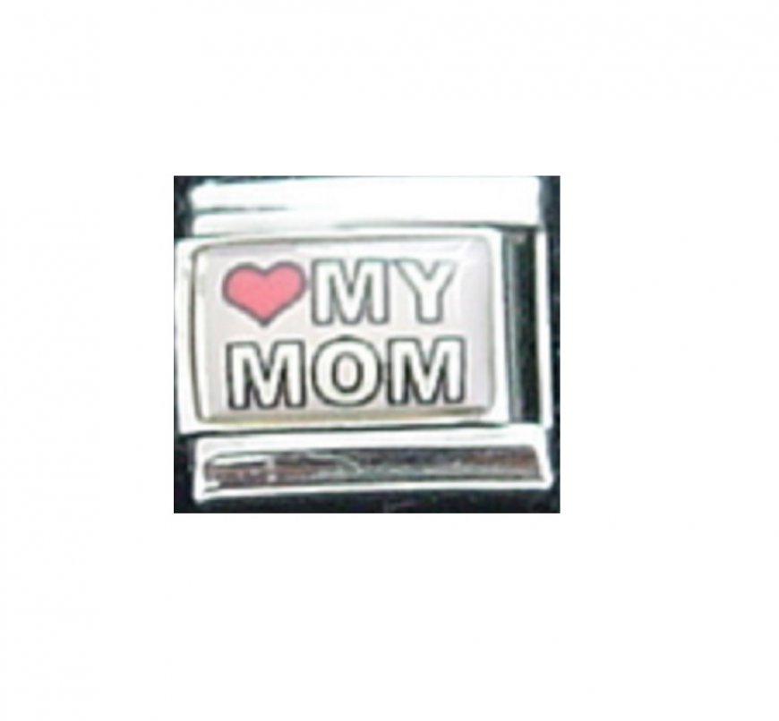 Love my Mom - 9mm photo Italian charm - Click Image to Close