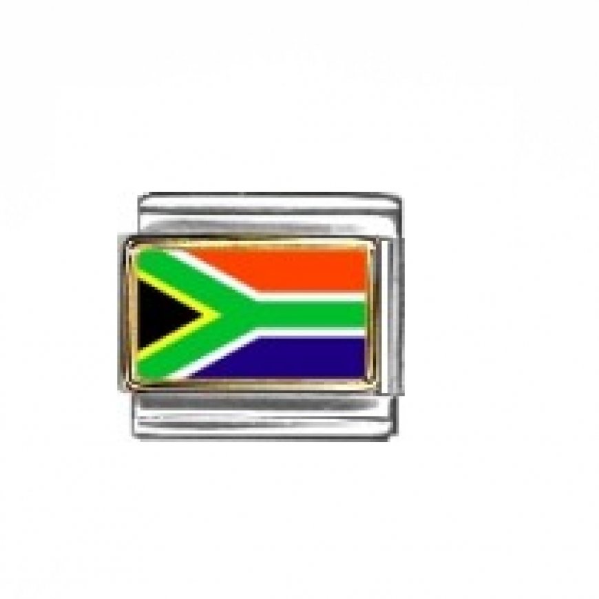 Flag - South Africa photo enamel 9mm Italian charm - Click Image to Close