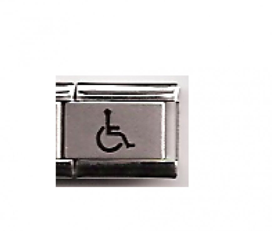Wheelchair - disabled - laser 9mm Italian charm - Click Image to Close