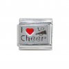 I love to cheer - Red heart laser - 9mm Italian Charm