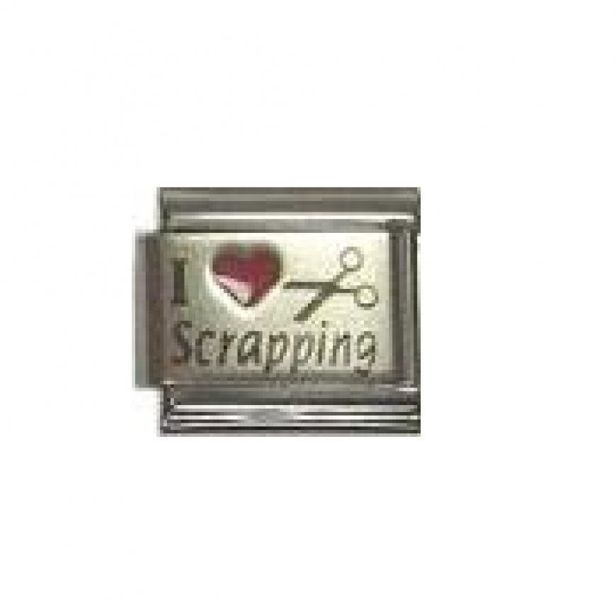 I love scrapping - scrapbooking - red heart laser Italian charm - Click Image to Close