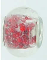 EB269 - Clear bead with red glitter