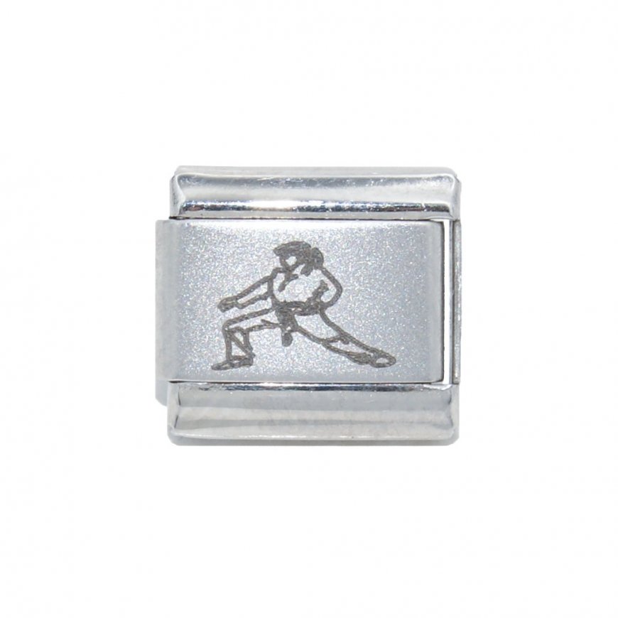 Karate/Judo picture - 9mm Laser Italian Charm - Click Image to Close