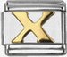 Gold soldered letter - X - 9mm Italian charm - Click Image to Close