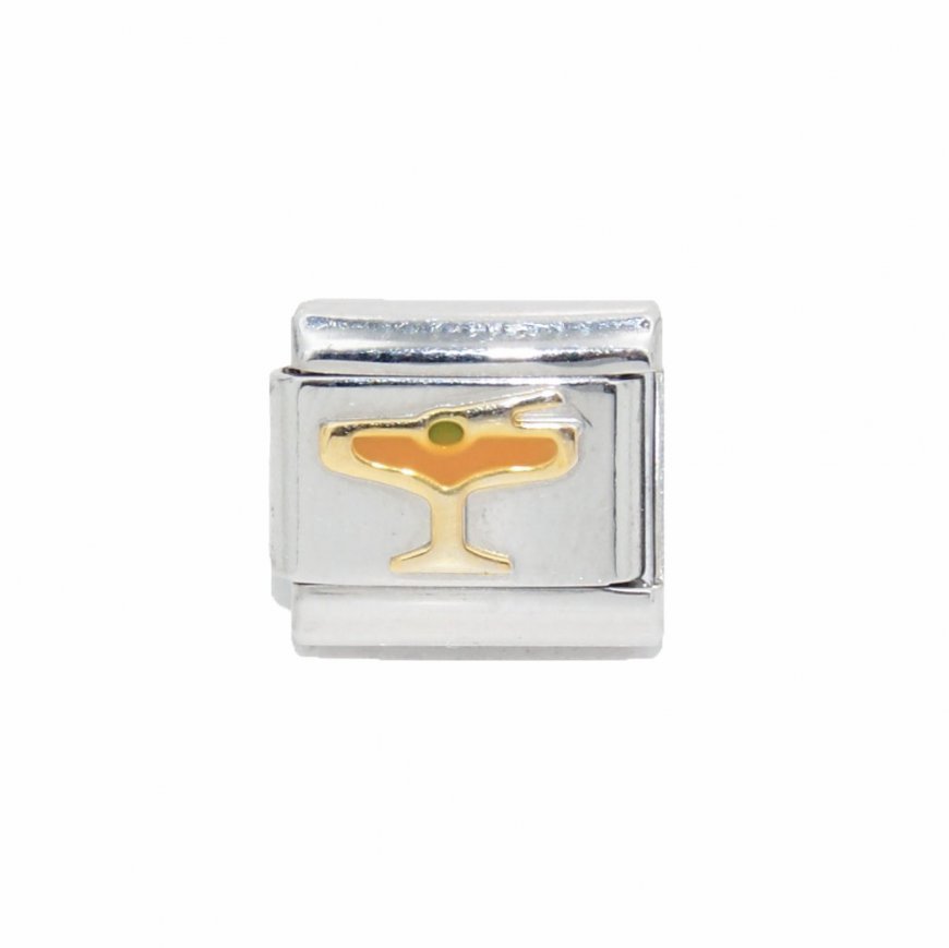 Margarita glass (a) - enamel 9mm Italian charm - Click Image to Close