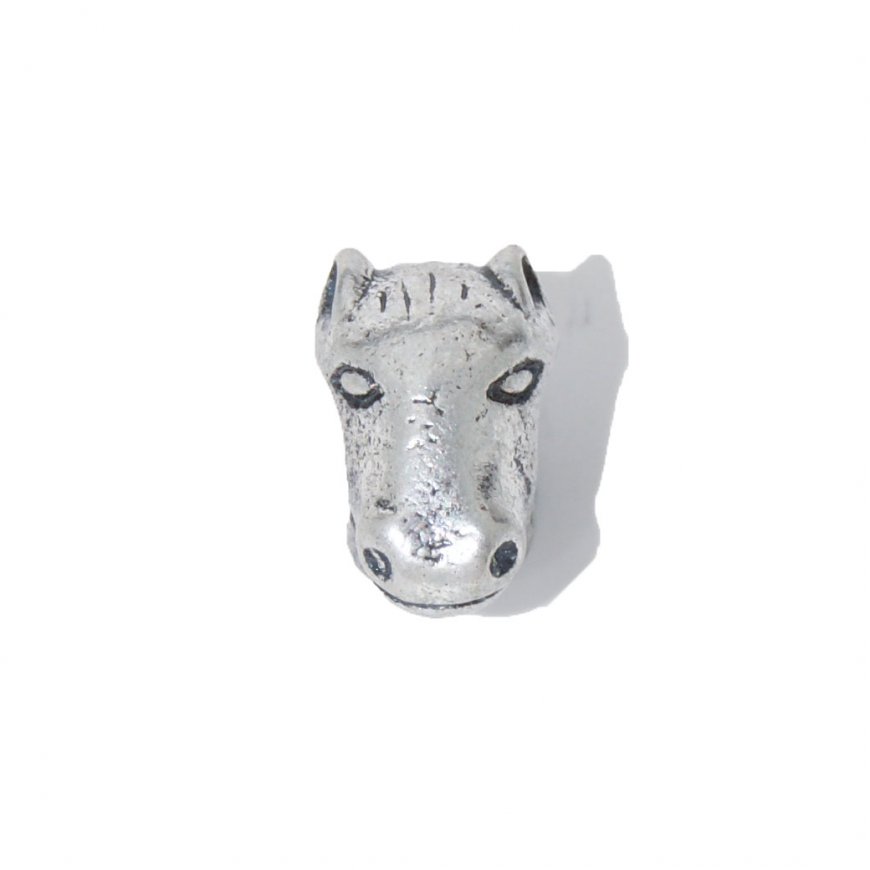 EB33 - Silvertone horse head - European bead charm - Click Image to Close