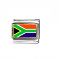 Flag - South Africa photo enamel 9mm Italian charm