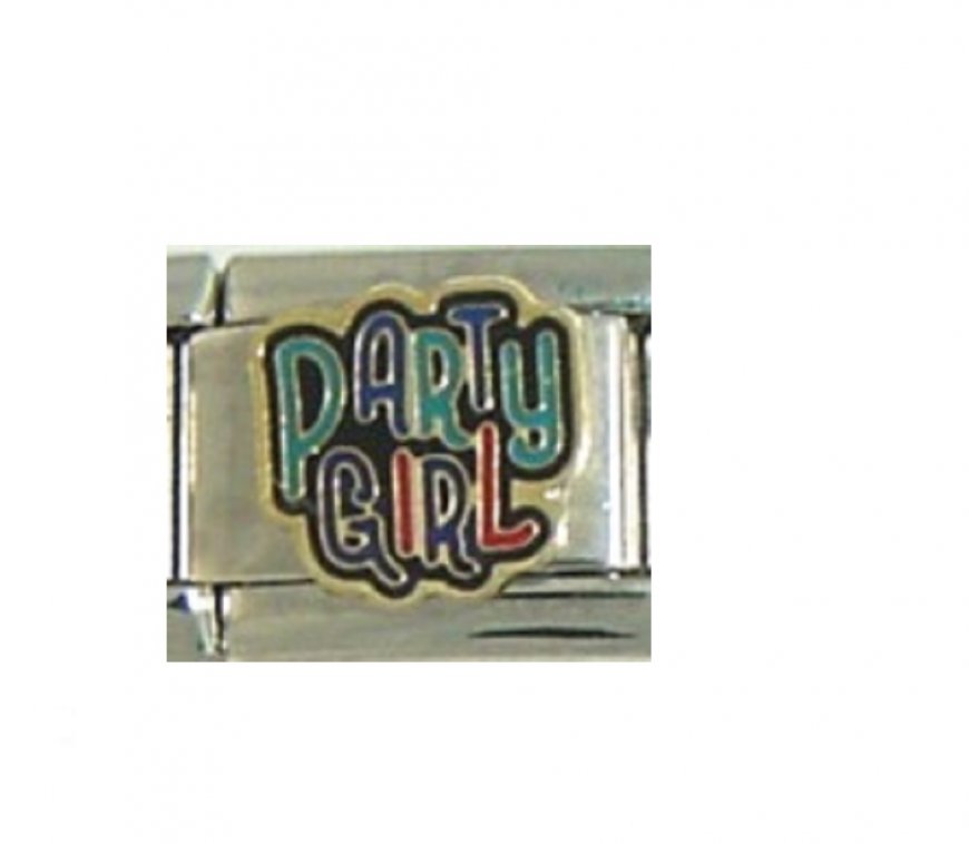 Party girl - mulitcoloured 9mm Italian charm - Click Image to Close