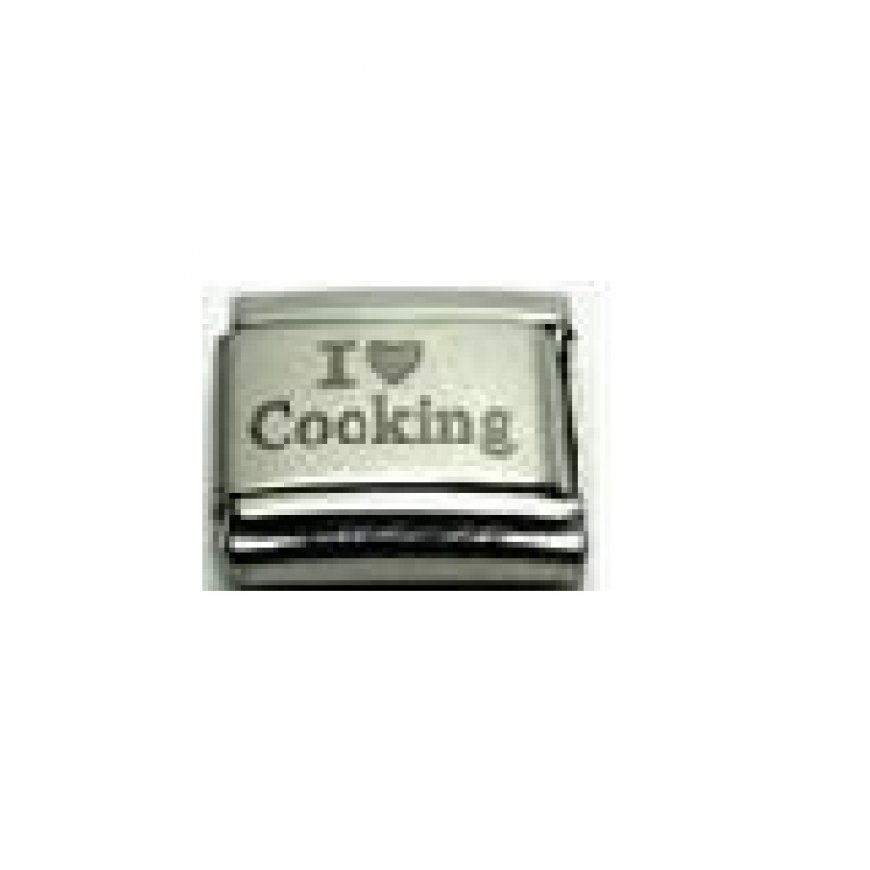 I love cooking - 9mm plain Laser Italian Charm - Click Image to Close