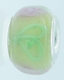 EB307 - Yellow, green and pink bead - Click Image to Close