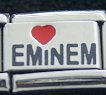 Love Eminem Red heart laser Italian charm - Click Image to Close