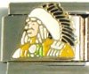Native American Indian - Chief - enamel Italian charm