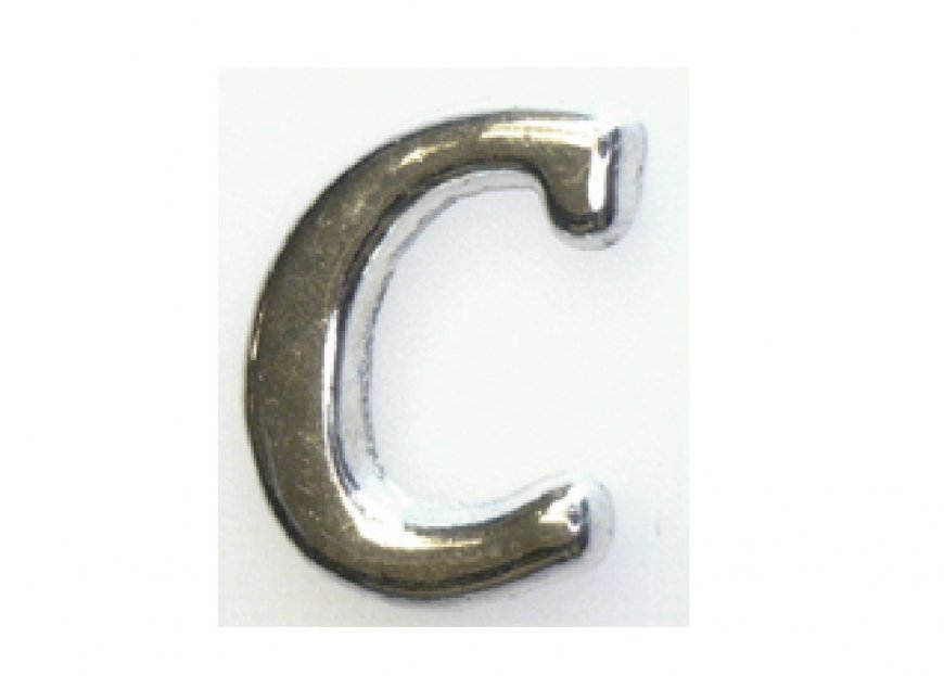 Silvertone flat letter C - floating memory locket charm - Click Image to Close