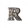 R Letter with stones - floating locket charm