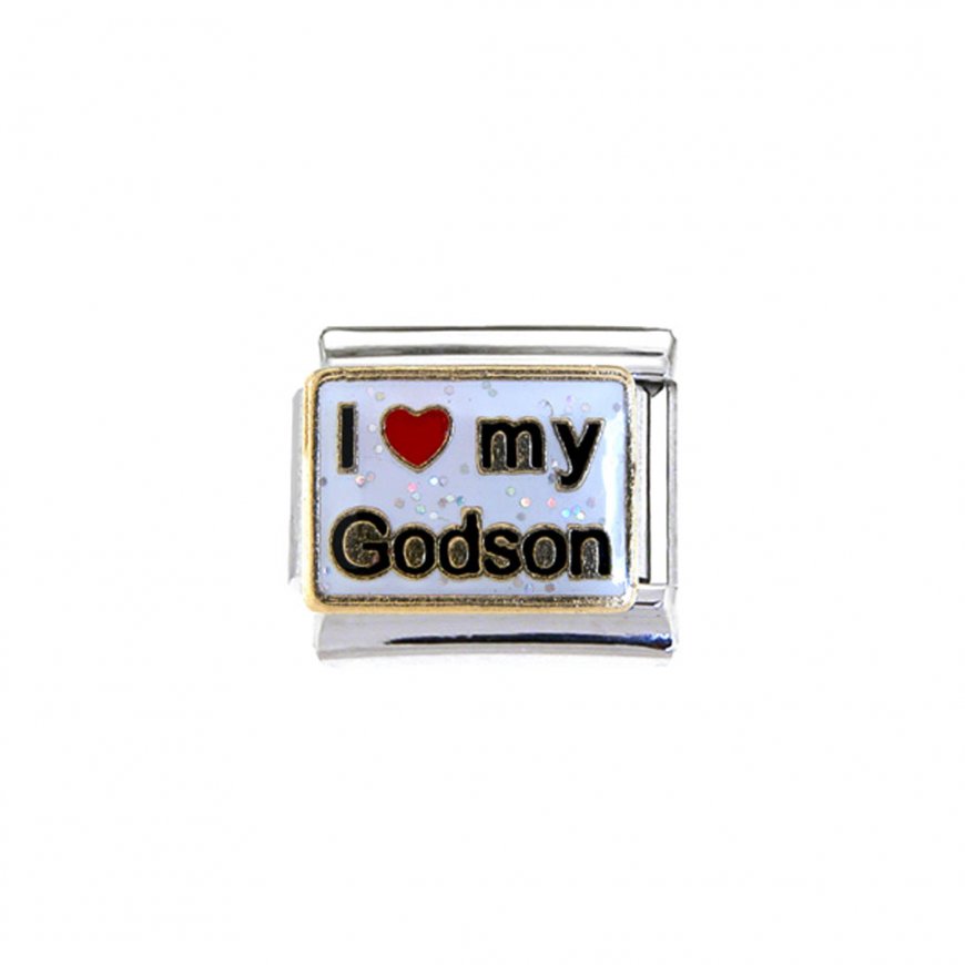 I love my Godson - enamel 9mm Italian charm - Click Image to Close