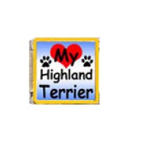 Love my Highland Terrier - dog - enamel 9mm Italian charm