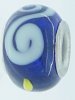 EB243 - Blue bead with white swirls and yellow dots