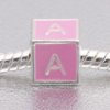Pink letter A - fits European bead bracelets