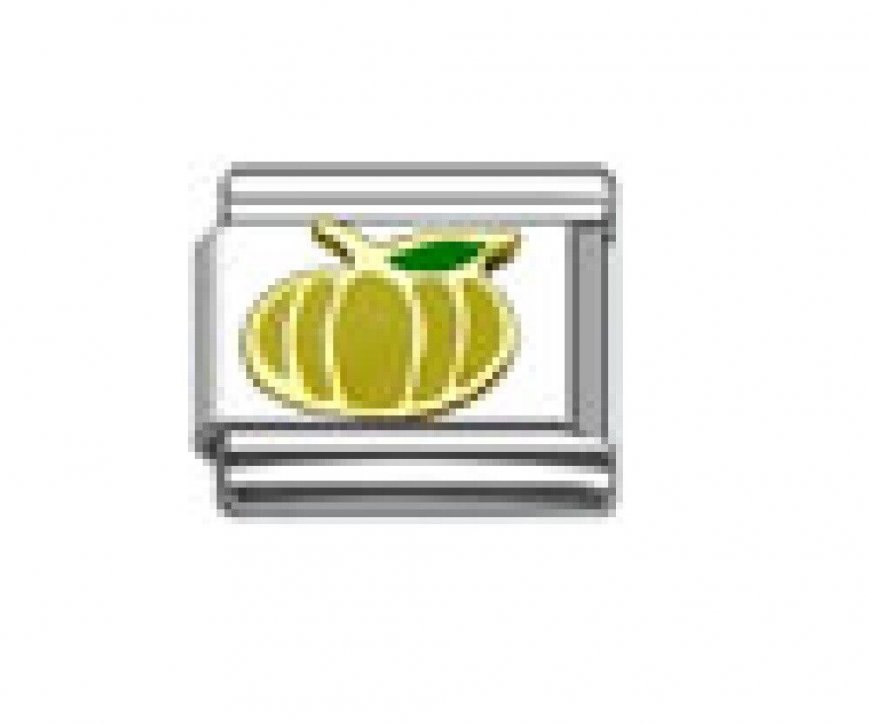 Yellow Pumpkin - 9mm Italian charm - Click Image to Close