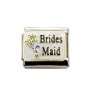 Brides maid with flower - enamel 9mm Italian charm