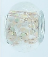 EB313 - Clear bead with gold glitter - Click Image to Close