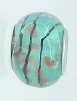 EB276 - Turquoise, black and gold glitter bead