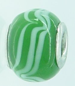 EB296 - Green with white swirls bead - Click Image to Close