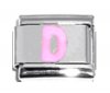 Pink Letter D - 9mm Italian charm
