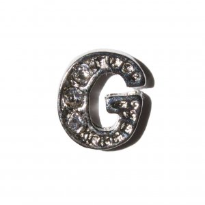 G Letter with stones - floating locket charm