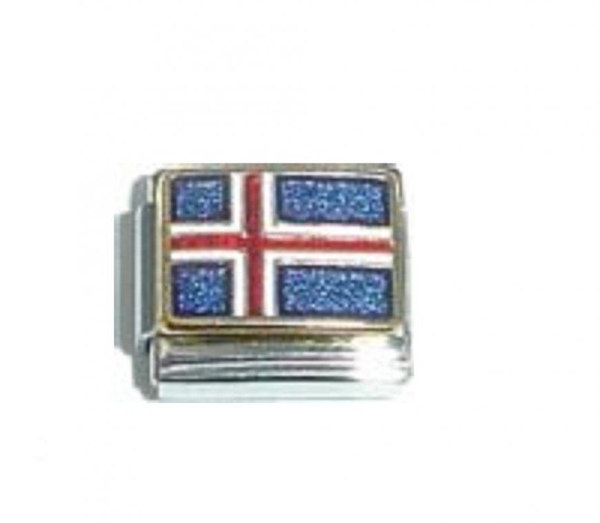 Flag - Iceland enamel 9mm Italian charm - Click Image to Close