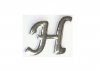 Silvertone flat letter H - floating memory locket charm
