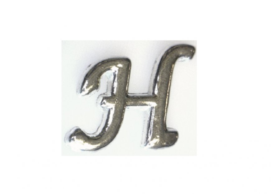 Silvertone flat letter H - floating memory locket charm - Click Image to Close