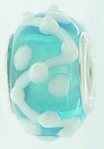 EB363 - Turquoise and white bead - Click Image to Close