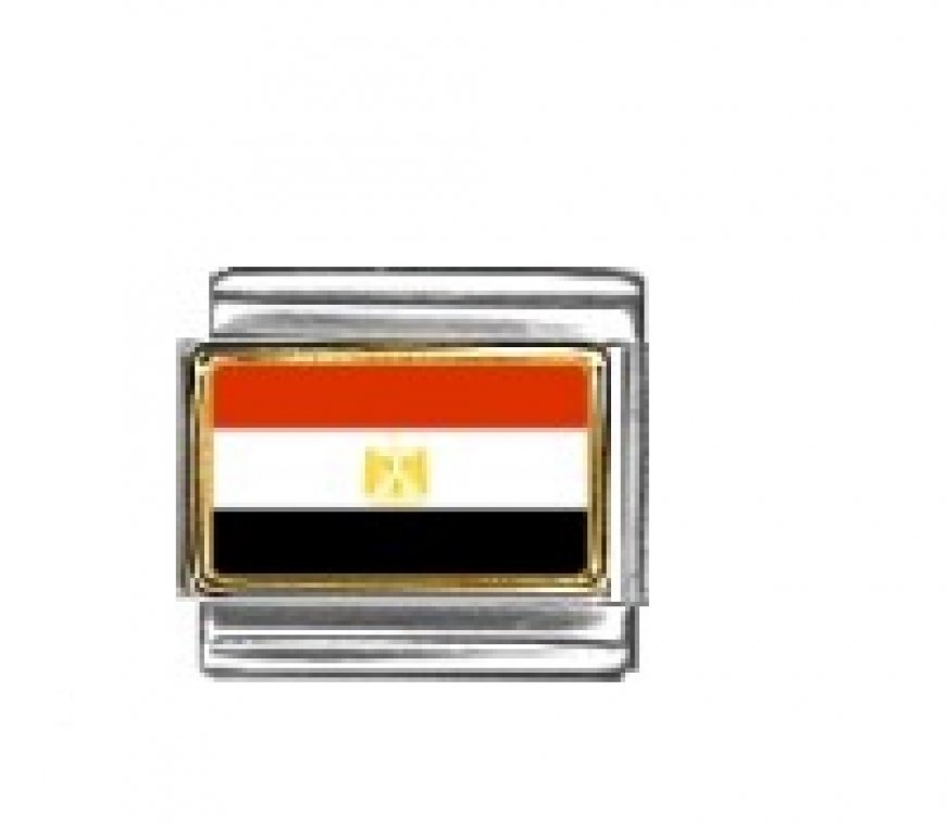 Flag - Egypt photo enamel 9mm Italian charm - Click Image to Close